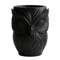 3D spausdintas minimalizmo stiliaus pelėdos formos vazonas One Size juoda