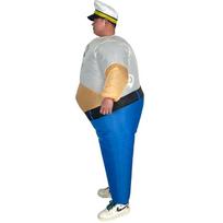Jūrininko pripučiamas kostiumas Santrauka Apsirengti Helovinui Didelis storas vyras Juokingas pripučiamas kostiumas Sumo One size fits all for adults 150-190cm blue