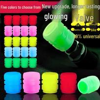 Universal Night Glow Tire Valve Stem Cap - Luminous Fluorescent Cover Red [Single Piece]