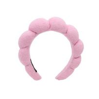 Women Headband Soft Cloth Wrapped Solid Color Hair Hoop Elegant Dressing-up Headdress Long Hair Short Hair Styling Fashion Headband Girl rožinė