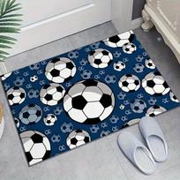 Crystal Velvet Football Printed Area Rug for Bedroom, Living Room, And Home Decoration. Non-Slip Mat Suitable for Bedside And Office Chair 60cm x 90cm