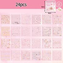 24 Sheet Nail Stickers Binder Stickers Book DIY Stickers Accessories Stationery Stickers Decorations Party Favors
