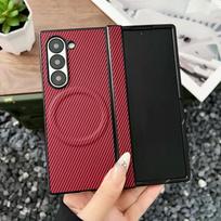 For Samsung Galaxy Z Fold 7 Fold6  Fold5  Fold4 Magnetic PU Leather Dropproof + Hard PC Anti-fingerprint Folding Phone Cover Artificial leather&Galaxy Z Fold3 5G