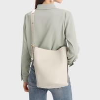 Leather Bucket Bag, Women's Lazy Style Cowhide Tote Bag, Large Capacity, High-end Feeling, Commuting Single Shoulder, Mother and Child Armpit Bag balta