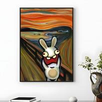 Rabbids Invasion Plakatas HD Atsparus vandeniui Lipnus Sienų Menas Daugialypės Scenos Naudojimas 15X20cmNoframe