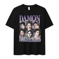 2026 Summer Bestseller Damon Retro American Casual ShortSleeved TShirt for Unisex  LooseFitting and Breathable Shirt Y2k S