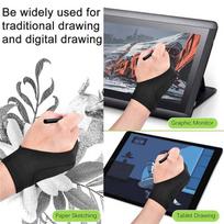10 Pack Artist Gloves For Tablet Digital Drawing Glove Two Fingers Thicken Palm Rejection Glove For Graphics Pad (S)