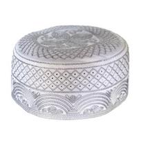 Men Cap Ethnic Vintage Flat Top Round Embroidery Decorative Breathable Turkish Jewish Holiday Wear Cap Headwear M balta