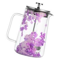 650ML Prancūziškas kavos ir džiovintų gėlių presas su dviguba sienele, izoliuotas, karščiui atsparus dizainas gray