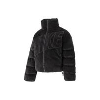 (MOTERŲ) Nike Sportswear Essential Therma-FIT Oversize Velūrinis Pūkinis Striukė 'Juoda' Moteriška FD8214-010 L