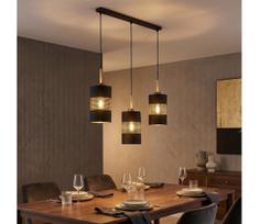 LED liustra ant laido BOGART 3xE27/15W/230V juoda/auksinė