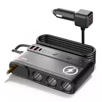 Maitinimo adapteris Xblitz R10 POWER CHARGE su 2× USB-C, 2× USB-A ir 3× USB 3.0 Type-A, 1 m laidu, juodas