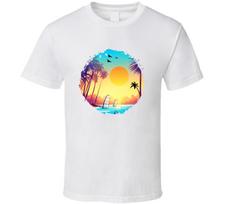 Lovely Tropical Beach Tee Novelty Tropical Tshirt Summertime Lover Uni T Shirt XXXL