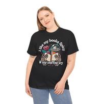 Coffee Brings Happiness T-Shirt | Funny Barista I Like My Books Spicy XXL