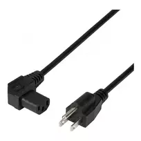 EFB Elektronik maitinimo laidas USA/NEMA 5-15P - C13 90°, juodas, 1,8 m, SVT AWG18 x 3C - 10 A/125 V