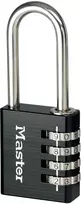 Master Lock 7640EURDBLK Kombinacinis spynos 40 mm korpusas, grūdinto plieno kilpa, 4 diskai, perprogramuojama, sidabrinė/pilka