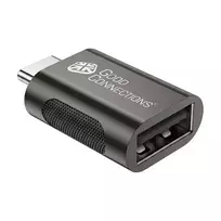 GoodConnections USB 3.2 Gen 1 / USB 3.0 Adapter USB-C Male to USB-A Female, Zinc-Plated Metal Housing, Anthracite, 3-Pack