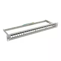 Synergy 21 Keystone Patch Panel 19 Inch 24 Port 1U Unloaded Light Grey 94 mm Depth