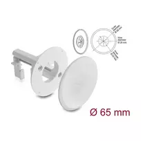 Delock silikoninė apvali kabelių įvėrimo įvorė Ø 65 mm, skirta montuoti ant sienos / stalo, balta