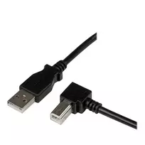 EFB Premium USB 2.0 laidas A - Kampinis B Kištukas į Kištuką 1,0 m Juodas