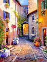 European Decoration Maison Glass Drills 5D Diamond Painting DIY Kit Hot Sale City Street Landscapes Art for Home Decoration 30x40cm šviesiai geltonos spalvos