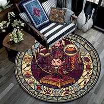 Devils Glass Round Area Rug Under Office Chairs Bedroom Living Room Home Decor 80cm x 80cm