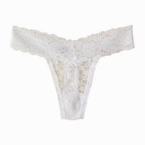 3PCS Women's Sexy Lace Thong Panties Plus Size High Stretch Low Waist Seamless Floral Lace Soft Ladies T-Back Underwear S