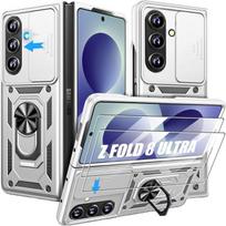 Coque pour Samsung Galaxy Z Fold 8 Ultra, Antichoc Rigide Bumper avec Support - Argenté - 2 Verres Trempés