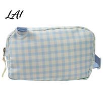 Travel Essentials Crossbody Unisex Fanny Pack Waist Bag with Adjustable Strap Stylish Strap Pack Checkered Belt Purse for Women And Men Hands mėlyna