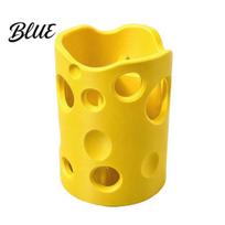 Art Supply Storage Box 3D Printed Cheese Pen Holder Large Capacity Desktop Organizer with Smooth Edges And Removable Dividers Stationery for