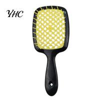 Wet And Dry Combing Brush Detangling Hair Hollow Ergonomic Handle Scalp Massage Women Girls with Design Long Curly Fluffy Styling Comb Hairdressing H