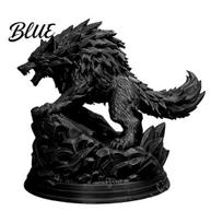 Wild Animal Decoration 3D Printed Wolf Statue Howling Figurine on Realistic Model Rock Sculpture Collectible Ornament for Home Office Desk Figurine juoda