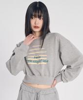 Slow Record House Paris Crop Sweatshirt_Gray Grey/Os