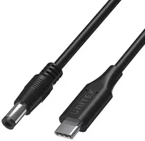 UNITEK 65W USB-C į DC 5.5mm Nešiojamojo Kompiuterio Maitinimo Laidas 1.5m Juodas