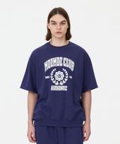 Moz Moz Laurel Short Sleeve Oversized Sweatshirt Navy 2(Xl-2Xl)