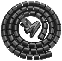 UNITEK Spiral Cable Organizer, 25m, 22mm Diameter, Black