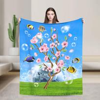 Frutiger Aero Fashion Collection Blanket Warm Soft Fluffy Plush Throw Blanket For Bedroom Travel Flannel Bedspread Bed Cover Size: 75*100cm, Weight: 230 GSM