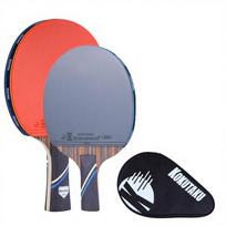 Poplar Wood Horizontal Grip Table Tennis Bat Double-Sided Anti-Glue Anti-Spin Rubber High Elasticity Entry-Level HS-3X Single raudona