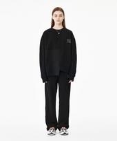 Moz Moz [Set] Reverse Asymmetrical Cut Heavy Terry Fleece Tracksuit Set Black Black/2