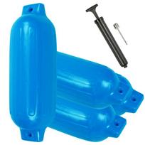 4PCS Ribbed Inflatable Boat Fender 5.5 x20  Vinyl Marine Dock Bumper Protector Blue