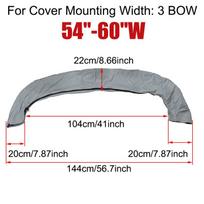 Bimini Top Boot Cover 600D 3Bow/4Bow No Frame Waterproof Yacht Boat Cover with Zipper Anti UV Dustproof Cover Gray 54-103W 3BOW 54-60W