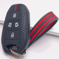Silicone Car Key Fob Cover for Peugeot 3008 5008 2008 308 508 Citroen C4 C5 C6 C3 Aircross C4 Picasso with Keychain Key Shell Accessory juoda