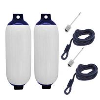 2pcs Boat Inflatable Bumper Fender Marine Bumper Fender Anti-crash Buoy Yacht Docking Mooring Shield Protection Blue Rope