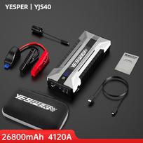 YESPER Starting Device 4120A Peak Jump Starter for Car, ALL Gas and Up to 10.0L Diesel Engine, 26800mAh Car External Battery A-YJS40-BK-NEW