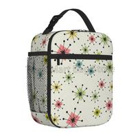 Vintage Atomic Stars Insulated Lunch Bag for Women Men Resuable Cooler Thermal Lunch Box Portable Bento Tote for Work Picnic One Size