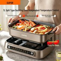 SUPOR 7L Dual-Zone Electric Hot Pot ruda spalva