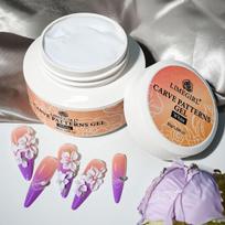 3D Carve Patterns Nail Art Gel Kit White Relief DIY Shaping Gel for Nail Decoration Tools Satin 5g satin carving gel