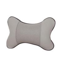 Breathable PU Leather Car Neck Pillows PU Leather PU leather Headrest Pillow Pad  Auto Seat pilka