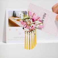 Traditional Kimono Hair Clip Metal Tassel Flower Hair Accessories  Hanfu Decoration Style L