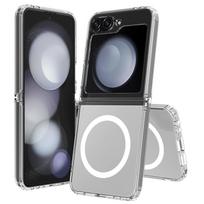 Cross-Border Compatible Samsung Z Flip 7 Magnetic One-Piece Injection-Molded Transparent Case Samsung z flip 7 skaidri